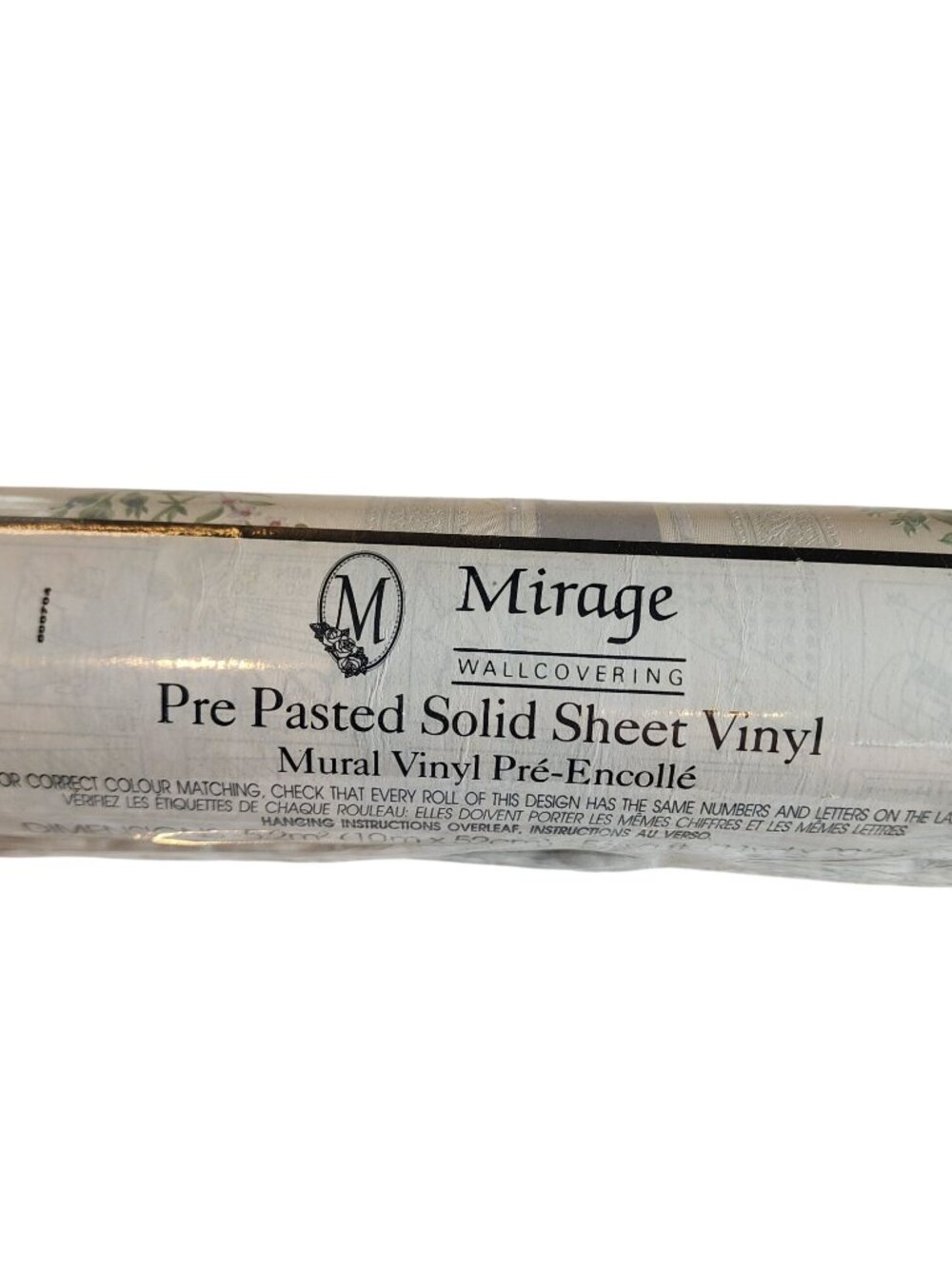 Mirage PrePasted Vinyl wallpaper 1980's floral striped